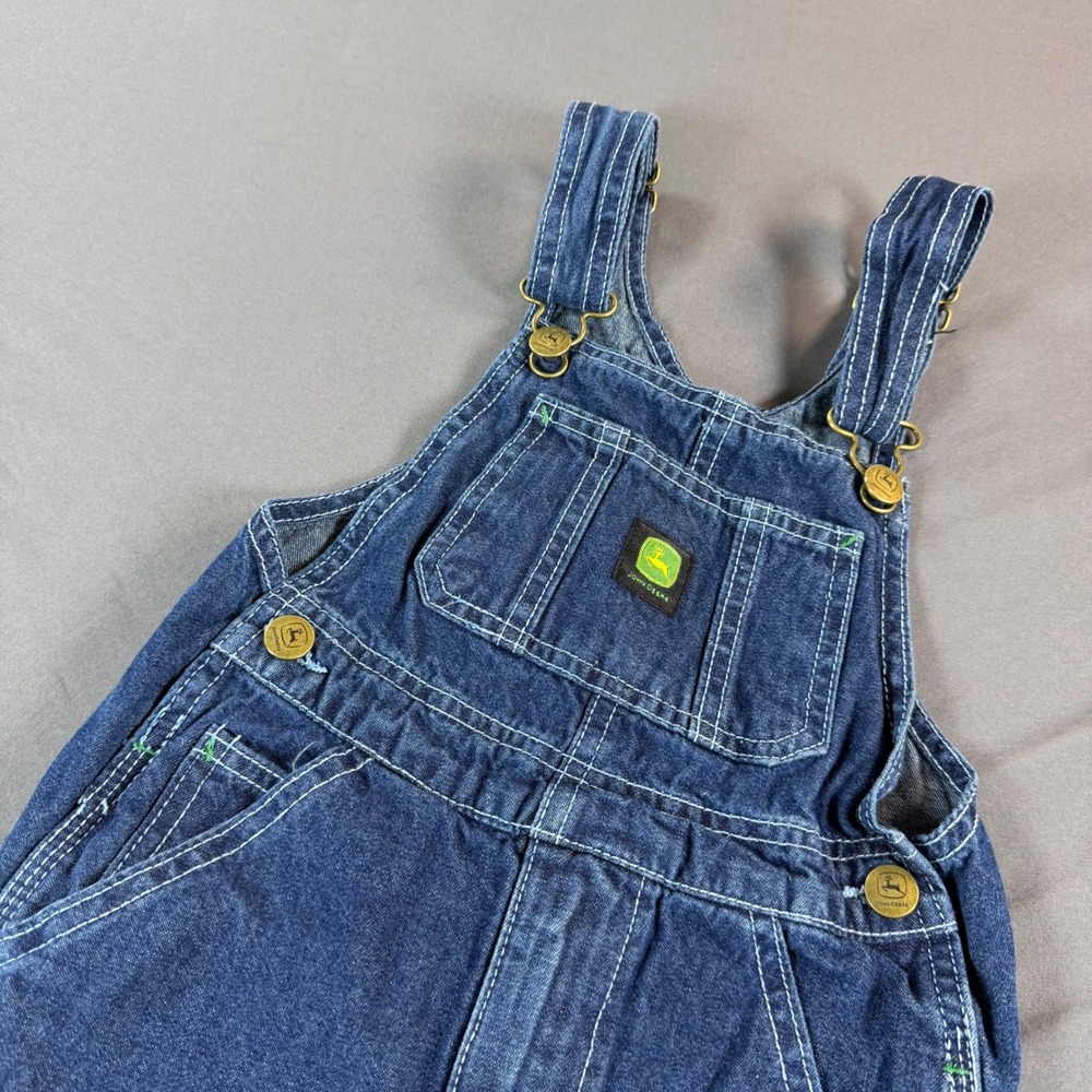 John Deere Boys Denim Bib Overalls Dark Wash Size 5 JFBV061N3C65